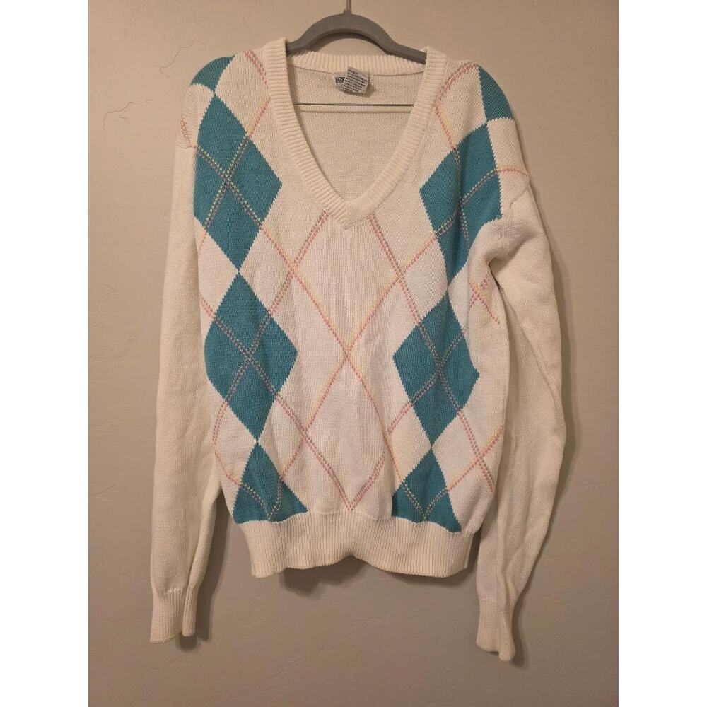 Vintage Jack Nicklaus Argyle Sweater Golf Grandpa Coastal Cottagecore L